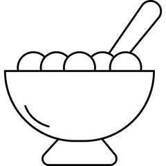 Line Cereal Bowl Icon – Breakfast Food Vector