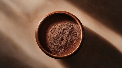 Chocolate Protein Powder in Ceramic Bowl