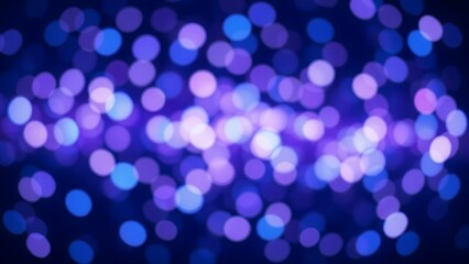 Brightly glowing and colorful blue circle bokeh lights create a festive, blurred abstract holiday background pattern background design