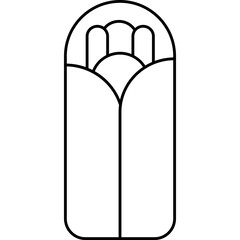 Black Line Kebab Icon – Grilled Skewer Street Food Vector