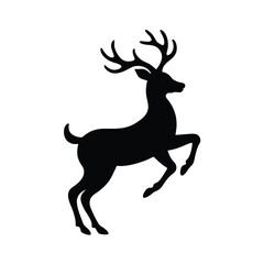 Reindeer Silhouette Elegant Christmas Design Element