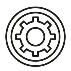 gear icon on metal internet button