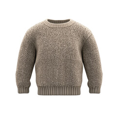 the focus is a knitted sweater, presented against a solid black backdrop. the sweater features a round neckline and a classic, casual design