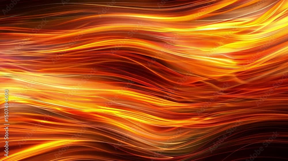 Poster vibrant abstract background with flowing waves of orange and yellow, creating smooth, dynamic energy