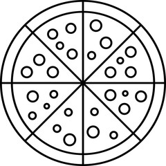 Line Style Black Pizza Icon &ndash; Italian Slice Fast Food Vector