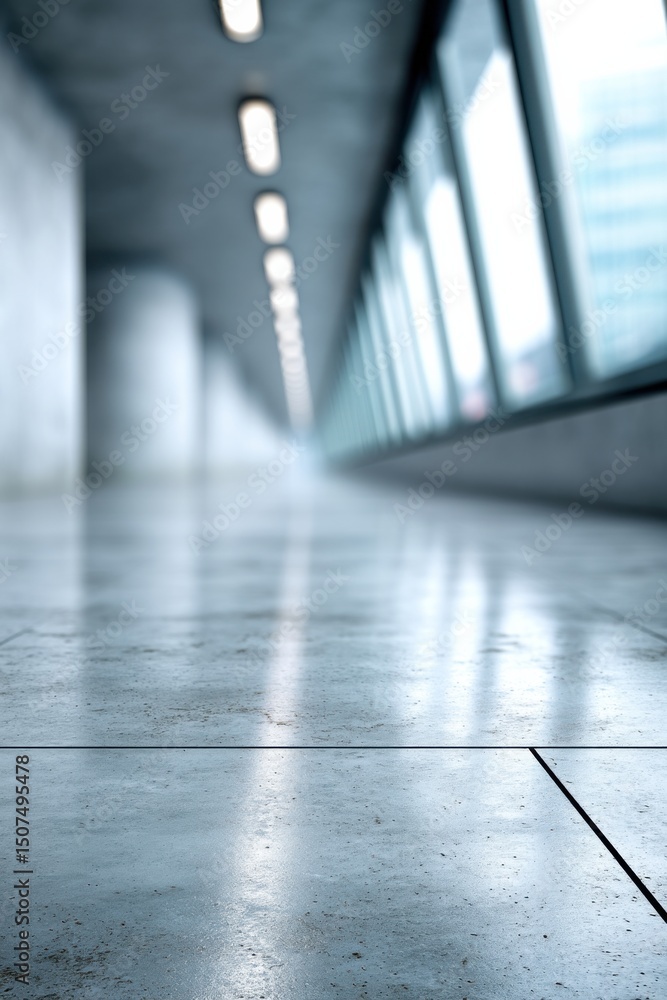 Poster evocative smooth concrete textures in a minimalist architectural space with expansive layout for cre