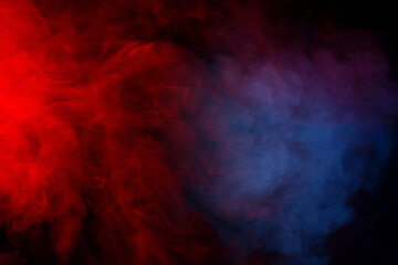 Blue and purple steam on a black background.