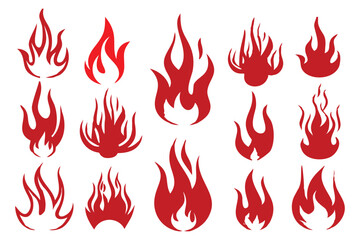 Editable Fire Silhouette Icons

