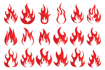 Editable Fire Silhouette Icons

