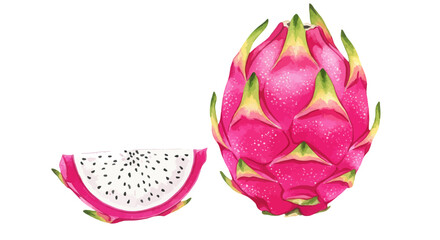 Watercolor Illustration Showcases The Delicate Texture And Vibrant Colors Of Ripe Dates Paired With A Fresh Palm Leaf Evoking A Sense Of Natural Sweetness