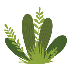 Fragments of green grass. A set of isolated bundles of grass.