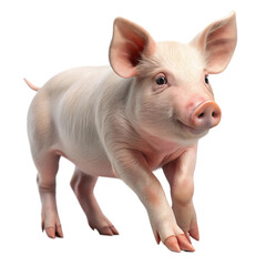 pink pig on white background