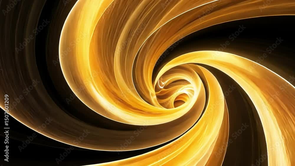 Poster dynamic abstract swirl of golden light mesmerizing vortex of energy and movement, capturing depth an