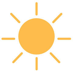 PNG. Cheerful Orange Sun Cartoon Shining Brightly on a Clean White Background. This illustration is perfect for children's books, educational materials, or fun and cheerful designs.