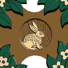 Vintage-style vector engraving of a rabbit on a white background, perfect for prints, logos, and design projects.