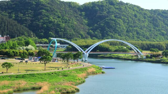 Simnidae Bamboo Grove Bridge over Taehwa River