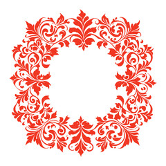 Floral heart frame with vintage decorative elements for wedding or invitation design