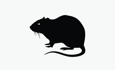 Rat Silhouette Vector Clipart