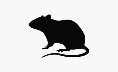 Rat Silhouette Vector Clipart