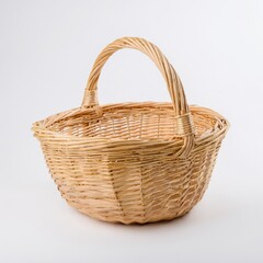 Obraz premium Woven Basket Isolated on White Background