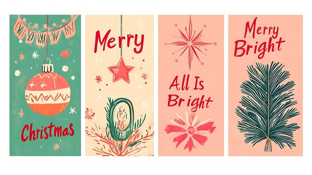 Festive christmas cards with wintery designs.