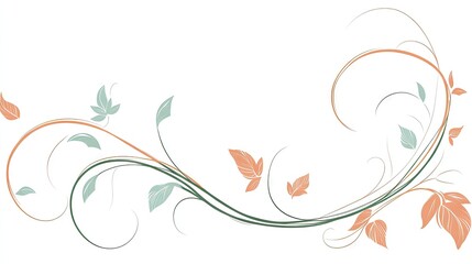 Elegant floral scroll design with muted colors.