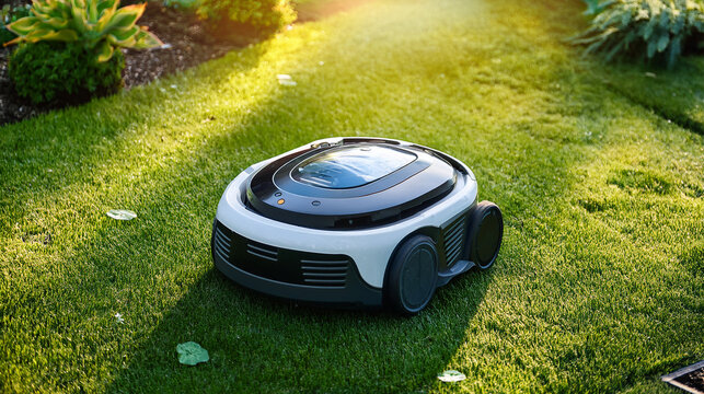 Rasenm&auml;hroboter im Garten
