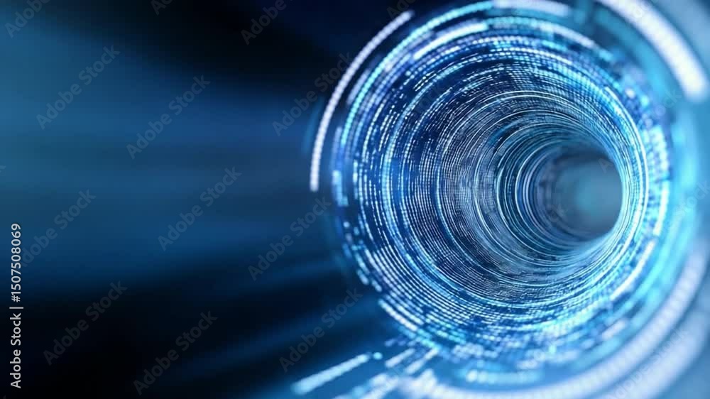 Aufkleber digital tunnel: a captivating digital tunnel is depicted, pulsating with vibrant energy. the imagery