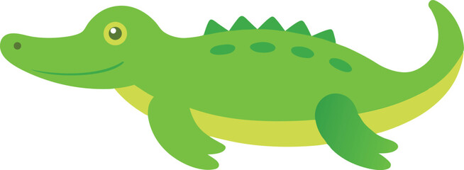 A cute crocodile floating on its back in water vector art illustration