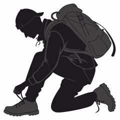 Fototapeta premium man with snowboard