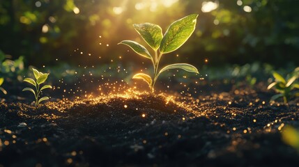 roots growing deep from seed into the soil 