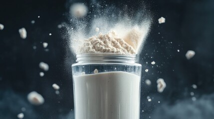 Pouring Whey Protein Powder Shaker Bottle Ultr Standard