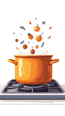 Ingredients Falling into Cooking Pot – Fantasy Food Illustration
