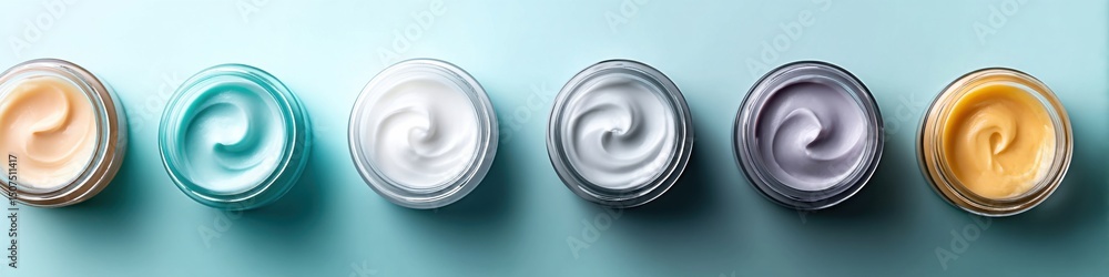 Poster bright anti-aging cream mockup on a lively multicolor background with empty space for text