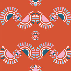 Carnival Sunburst Seamless Pattern Design