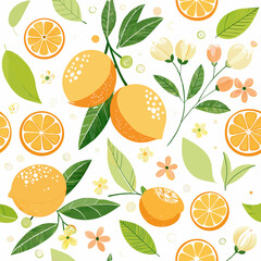 seamless pattern with oranges
