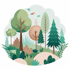 landscape with trees