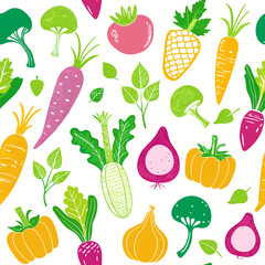 seamless pattern with vegetables