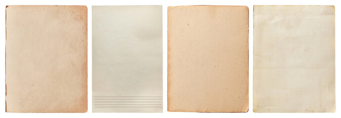 PNG Vintage paper textures collection, element set on transparent background