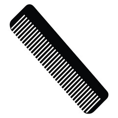 Black Hair Comb Styling Tool Icon Straight Teeth for Hair Grooming and Styling