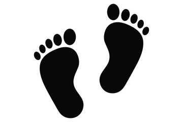 Baby Footsteps Icon Simple and Stylish Footprint Illustration Design for Creative Projects. baby feet icon vector set. footprint, newborn, kids feet sign. Baby Footprints Glyph Icon. 