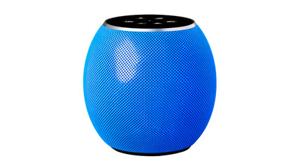 Blue Wireless Speaker With Buttons, Media Player, cut out transparent