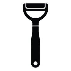 Naklejka premium Black Y Peeler Silhouette Vegetable and Fruit Peeling Kitchen Tool Icon Image