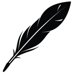 Fototapeta premium Detailed Black Feather Illustration Isolated on White Background, Artsy Design Element