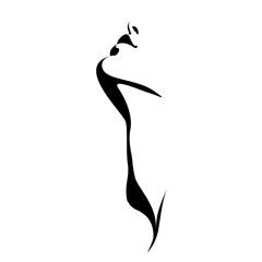 vector black and white illustration of a beautiful female face formed by a shadow. useful for advertising products for women, beauty salons, decorative and care cosmetics, logo, print, poster, design