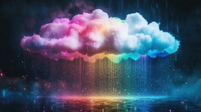 A complete fluffy white cloud with abundant