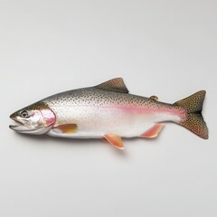 Obraz premium Fresh rainbow trout fish isolated white background