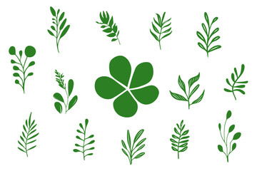 Hand drawn naive simple vector style of flowers and plants. Minimal illustrations of simple wavy and groovy floral botanic design templates, frames and modern wall art.