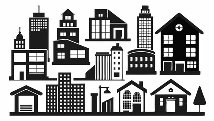 Fototapeta premium Assortment Of Architectural Black Icons