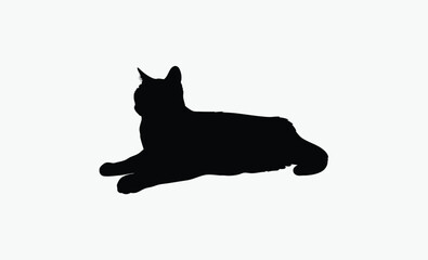 Laying Cat Silhouette